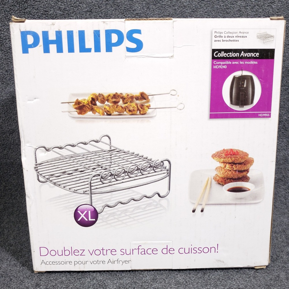 Philips Airfryer Double Layer Accessory Silver HD9905 Avance Skewers for HD9240